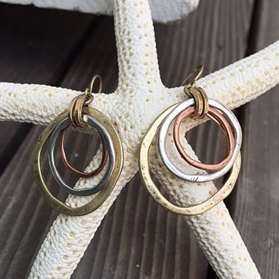Boucles d'oreilles vintage en argent et or