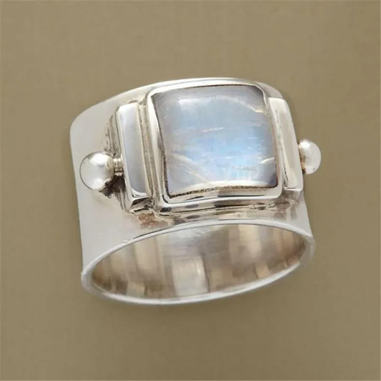 Bague en cristal de lune cubique vintage