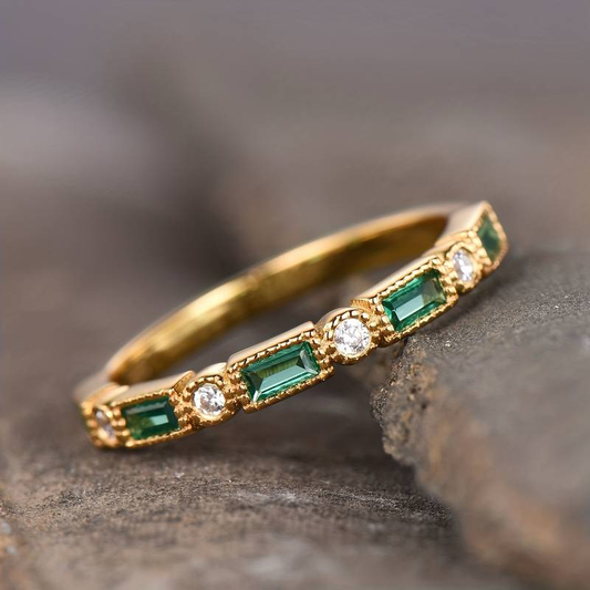 Alex | Bague en or avec zircone verte