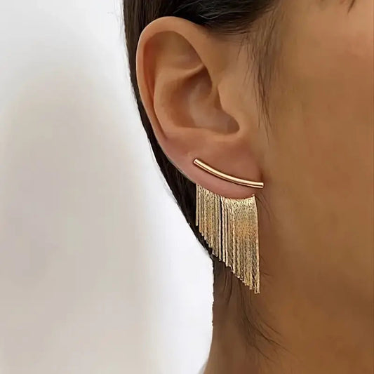 Boucles d'oreilles dorées en velours vintage