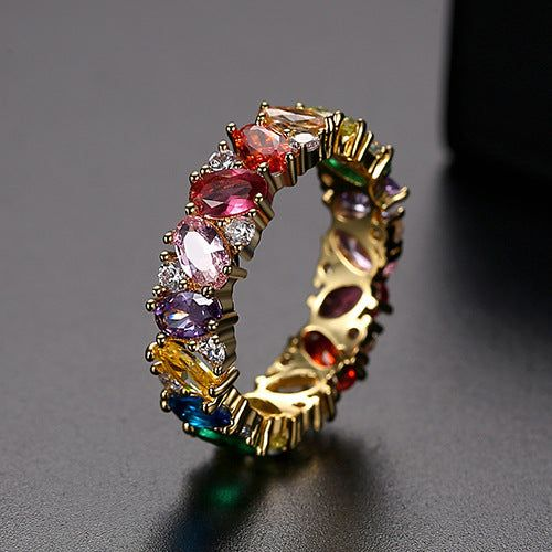 Bague colorée en zircon vintage