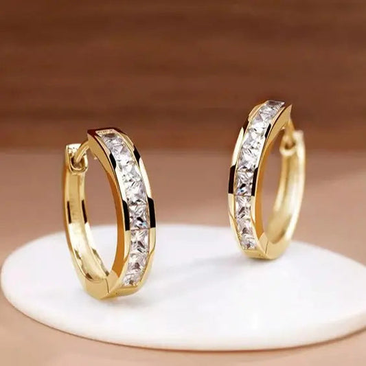Boucles d'oreilles en cristal et or - Créoles chics