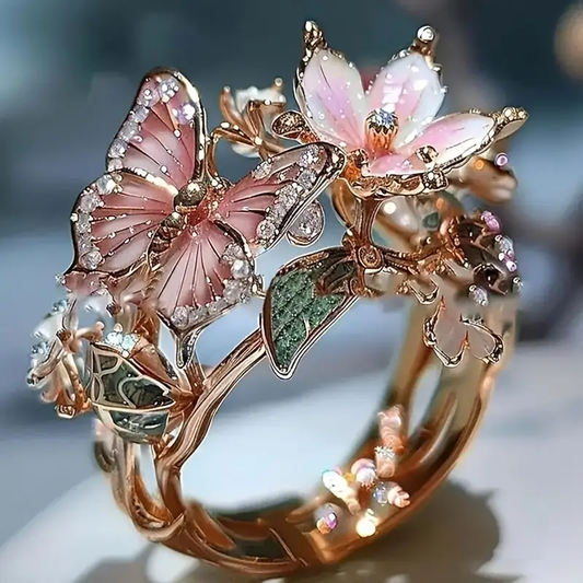 Bague papillon en zircone