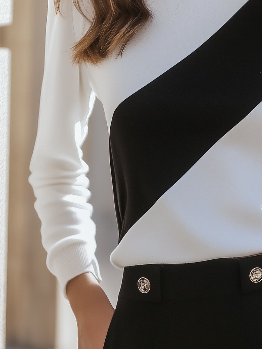 Domino | T-shirt bicolore noir et blanc