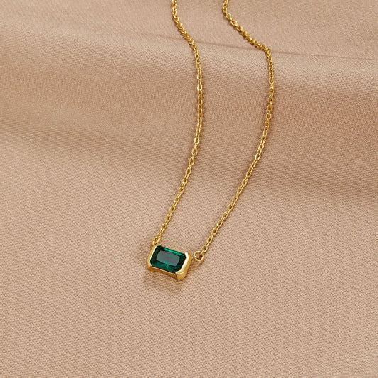 Moni | Collier émeraude verte