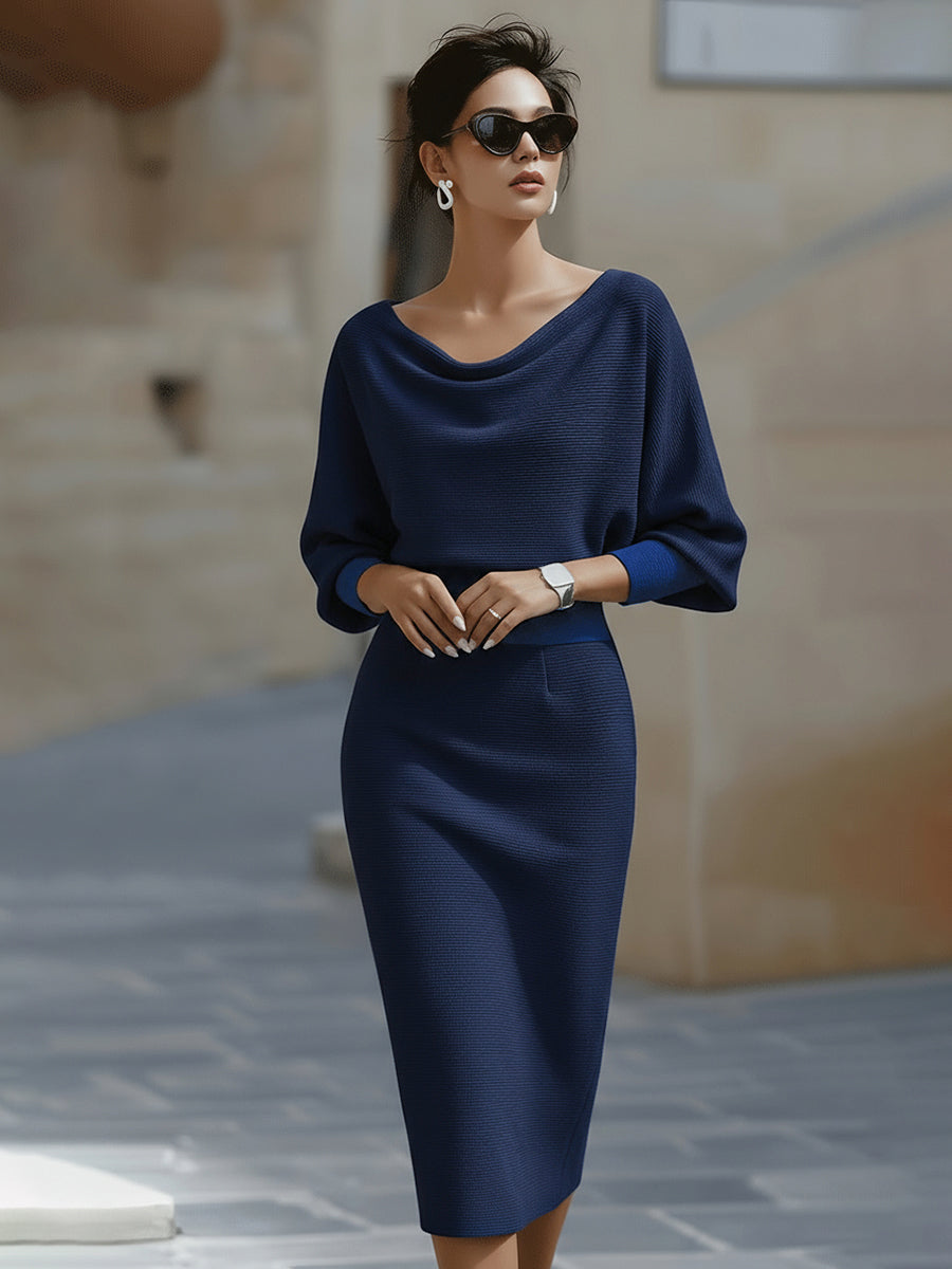 Clarisse | Robe midi drapée élégante intemporelle