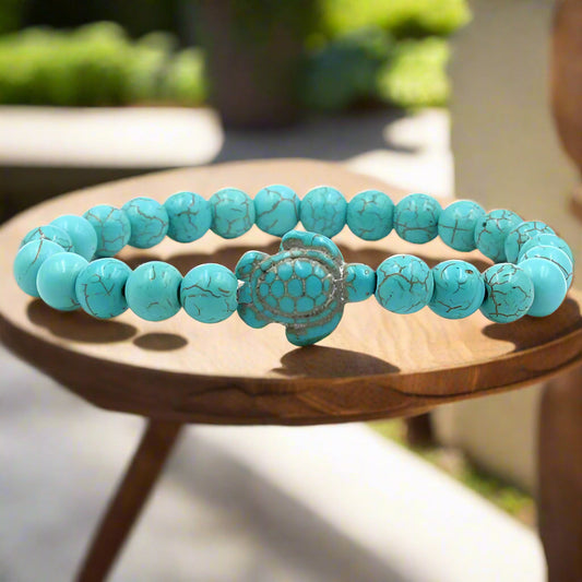 Bracelets Tortue en Perles de Pierre Naturelle Unique