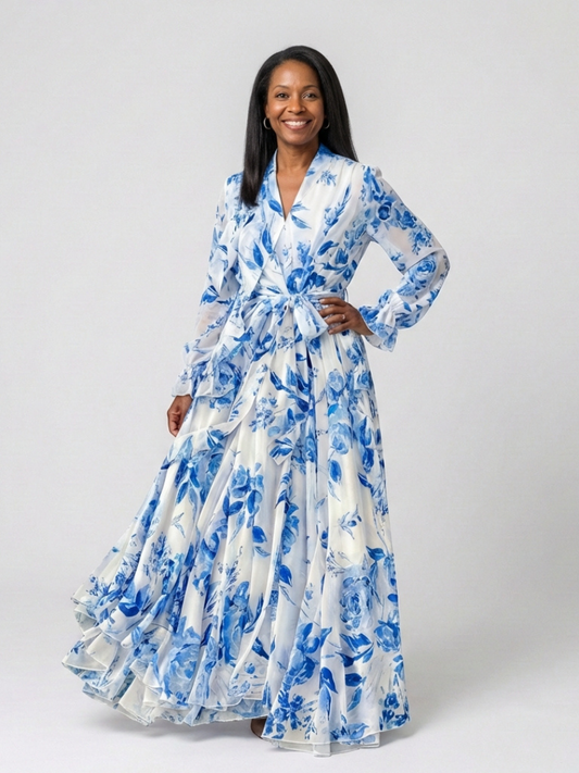 Lillian | Robe maxi portefeuille florale