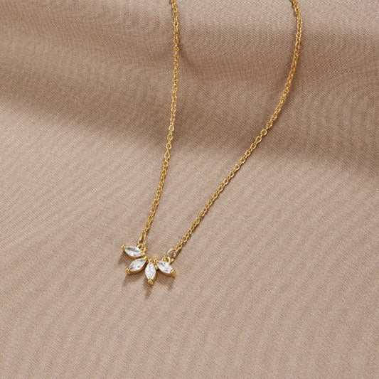 Omelia | Collier feuille de cristal